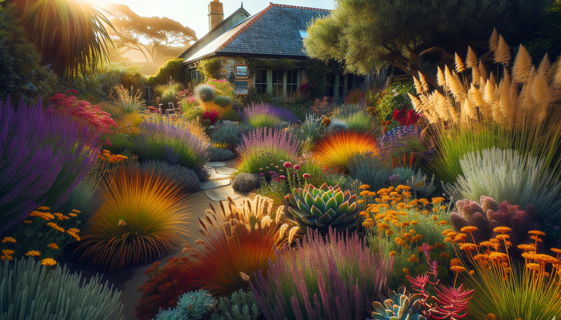 Designing a colorful drought-tolerant cottage garden with low water needs