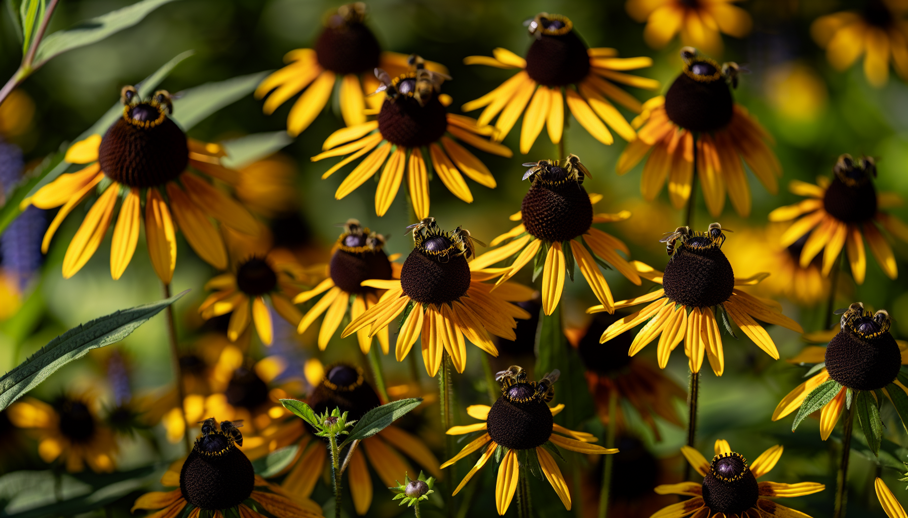 Black-eyed Susan wildflowers in full bloom