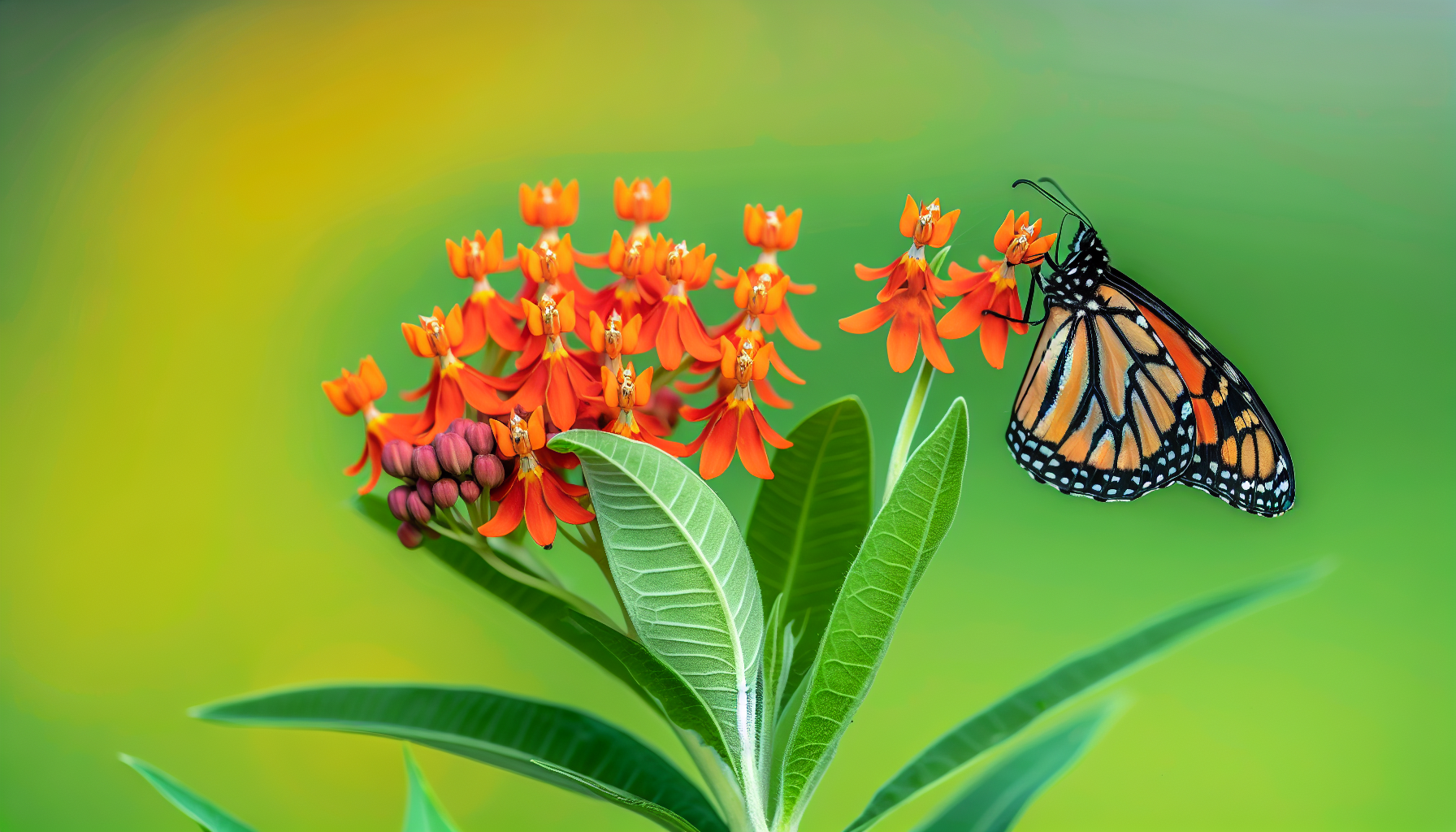 Monarch butterfly on butterfly milkweed